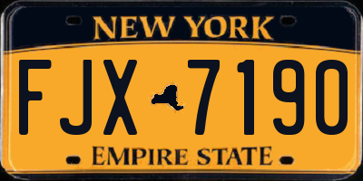 NY license plate FJX7190