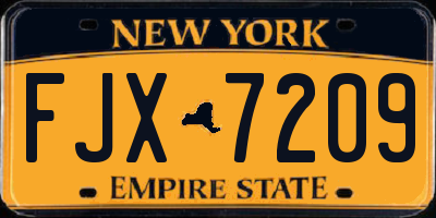 NY license plate FJX7209
