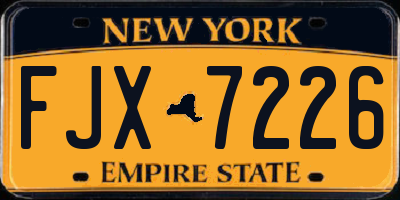 NY license plate FJX7226