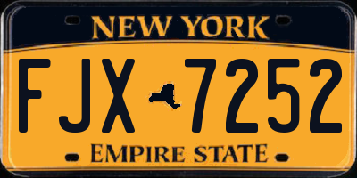 NY license plate FJX7252