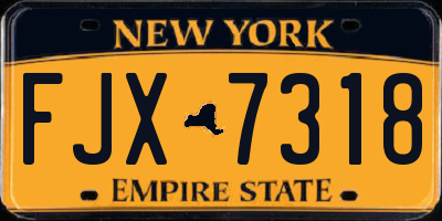 NY license plate FJX7318
