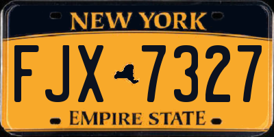 NY license plate FJX7327