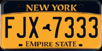 NY license plate FJX7333