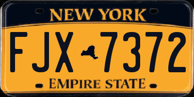 NY license plate FJX7372