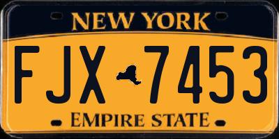 NY license plate FJX7453