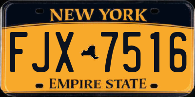 NY license plate FJX7516