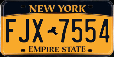 NY license plate FJX7554