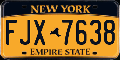 NY license plate FJX7638