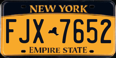 NY license plate FJX7652