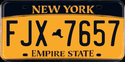 NY license plate FJX7657