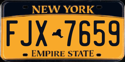 NY license plate FJX7659
