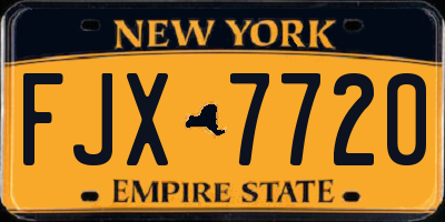 NY license plate FJX7720