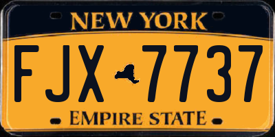 NY license plate FJX7737