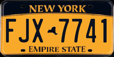 NY license plate FJX7741