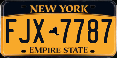 NY license plate FJX7787