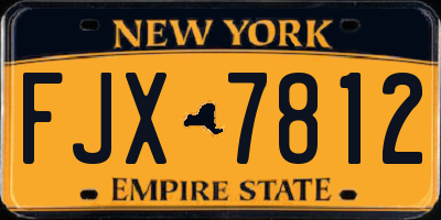 NY license plate FJX7812
