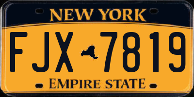 NY license plate FJX7819