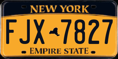 NY license plate FJX7827