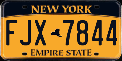 NY license plate FJX7844
