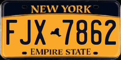 NY license plate FJX7862