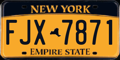 NY license plate FJX7871