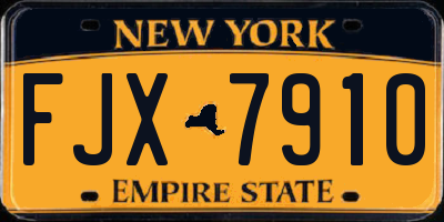 NY license plate FJX7910