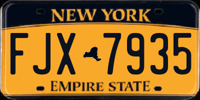 NY license plate FJX7935