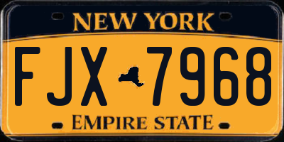 NY license plate FJX7968