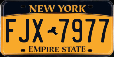 NY license plate FJX7977