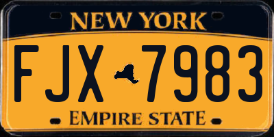 NY license plate FJX7983