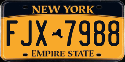 NY license plate FJX7988
