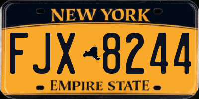 NY license plate FJX8244