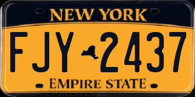 NY license plate FJY2437