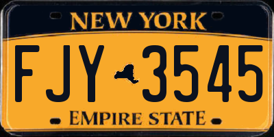 NY license plate FJY3545