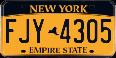 NY license plate FJY4305