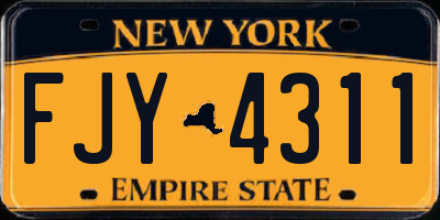 NY license plate FJY4311