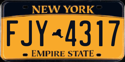 NY license plate FJY4317
