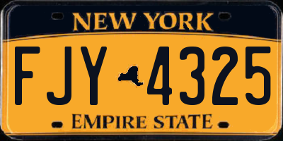 NY license plate FJY4325