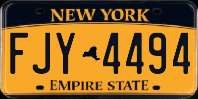 NY license plate FJY4494