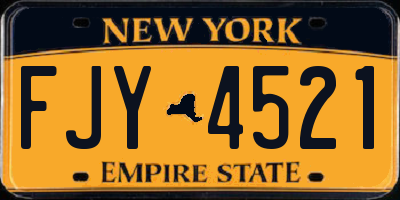 NY license plate FJY4521