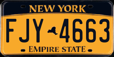 NY license plate FJY4663