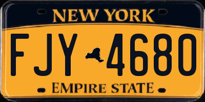 NY license plate FJY4680
