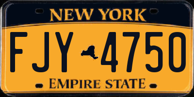 NY license plate FJY4750