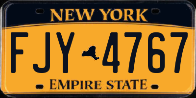 NY license plate FJY4767