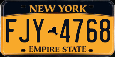NY license plate FJY4768