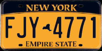 NY license plate FJY4771