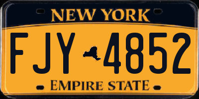 NY license plate FJY4852