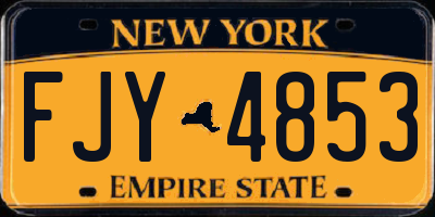 NY license plate FJY4853