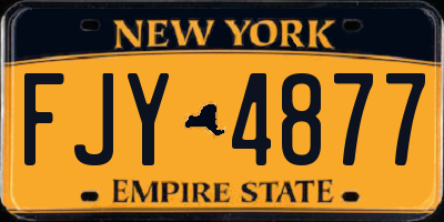 NY license plate FJY4877