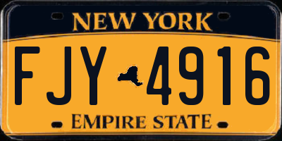 NY license plate FJY4916